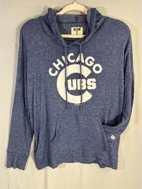 Chicago Cubs Hoodie Small Blue Lace Up Lightweight MLB Tailgate Soft Cozy